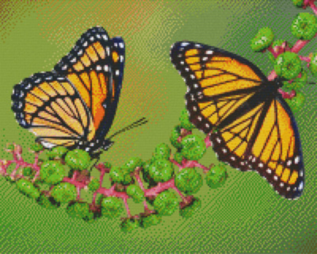 Butterflies On Branch Sixteen [16] Baseplate PixelHobby Mini-mosaic Art Kit image 0